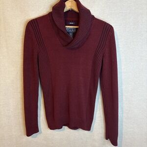 American Rag Mens Cotton Sweater Medium Maroon Ribbed School Winter Fall Comfy